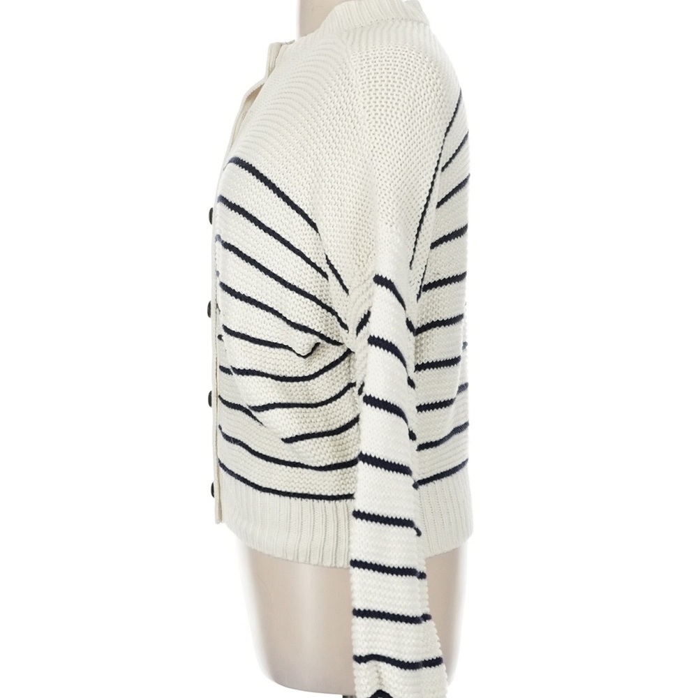 Alex Mill button back Cream Cardigan with Black Stripes - Picture 4 of 4